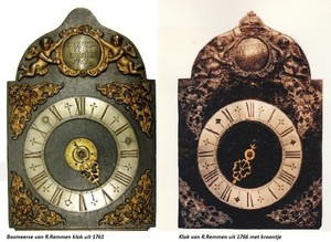 Twee verschillende klokken die van Remmen bewaard zijn gebleven