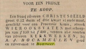 Advertentie van Bockmeulen in 1841