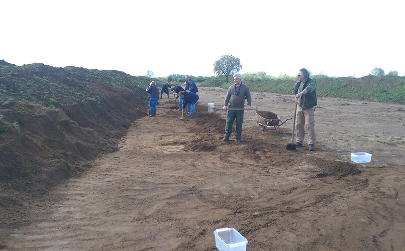 Archeologische opgraving door de Historische Vereniging Nepomuk Boxmeer